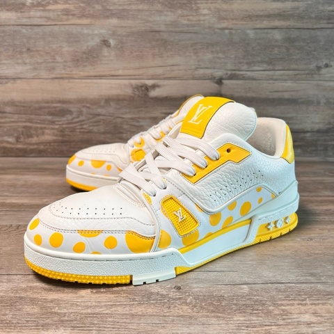 LV路易威登 trainer 草間彌生 聯名款 白黃 黃色  41碼