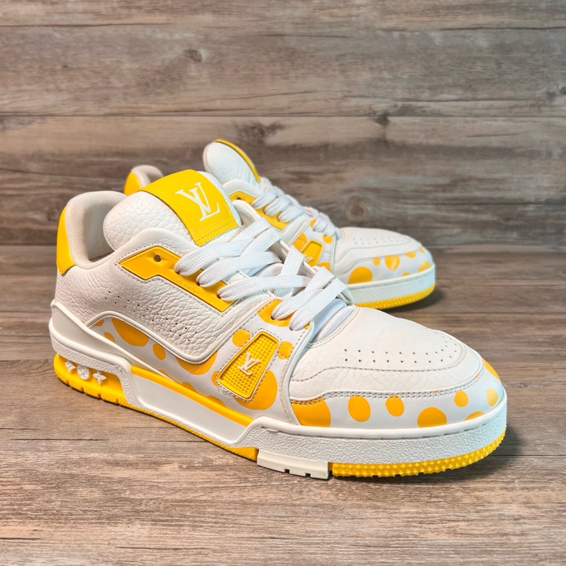 LV路易威登 trainer 草間彌生 聯名款 白黃 黃色  41碼-1