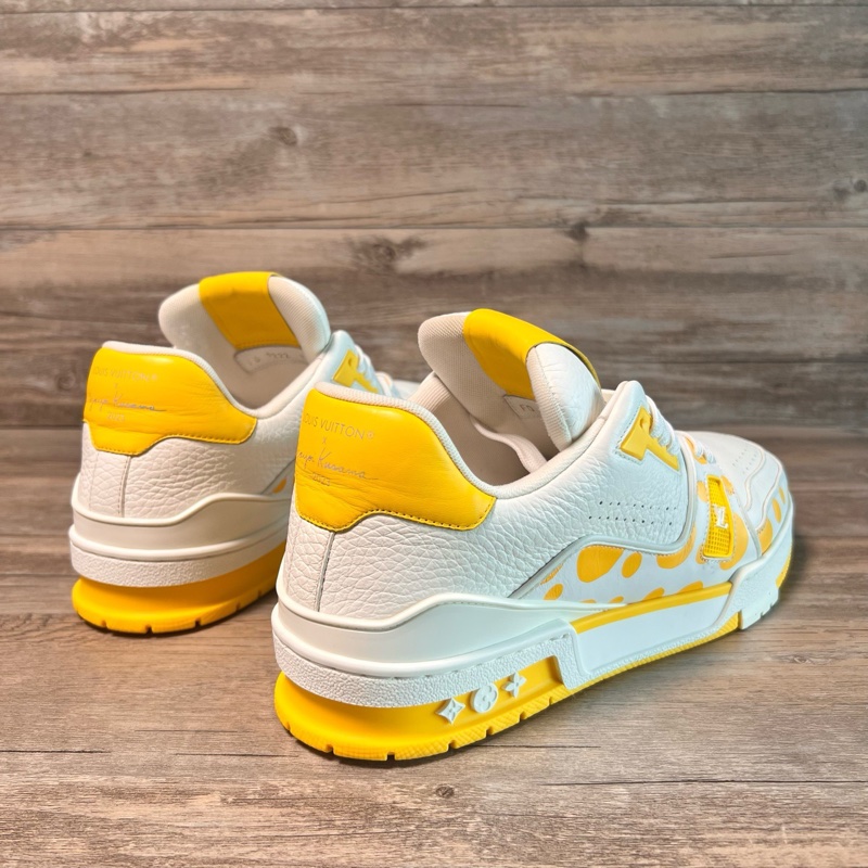 LV路易威登 trainer 草間彌生 聯名款 白黃 黃色  41碼-2