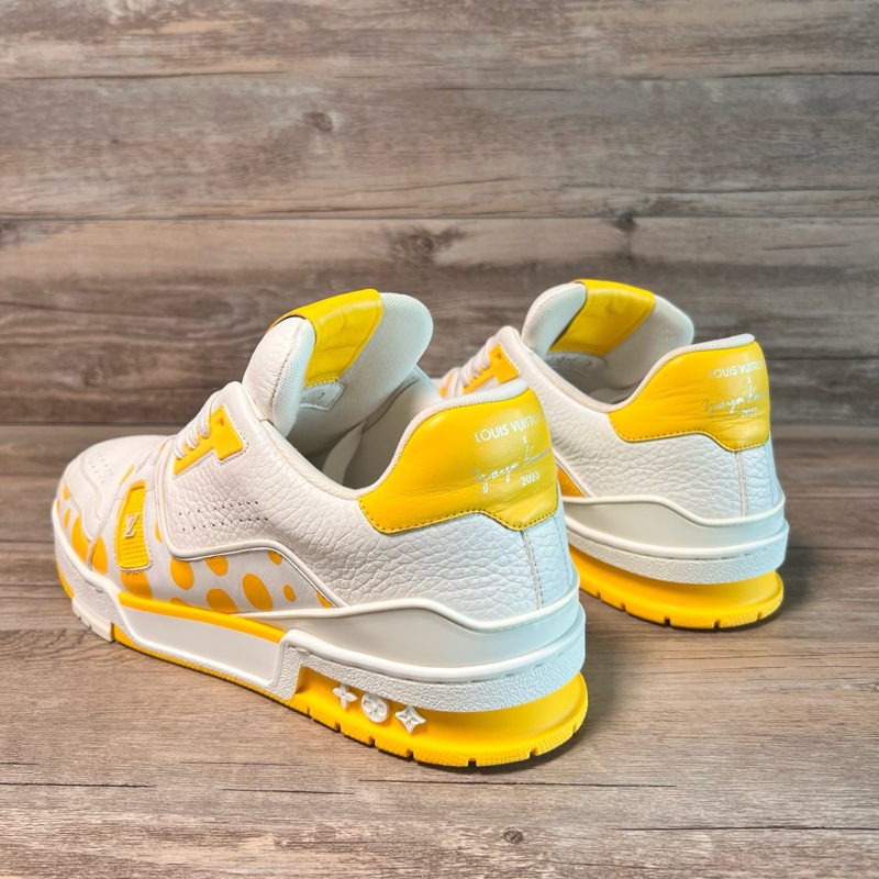 LV路易威登 trainer 草間彌生 聯名款 白黃 黃色  41碼-3