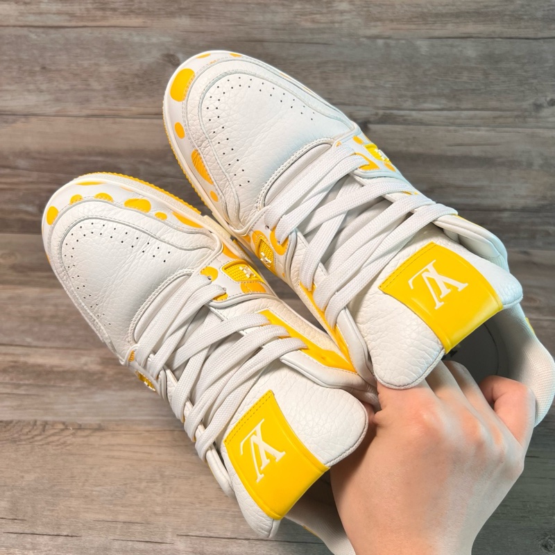 LV路易威登 trainer 草間彌生 聯名款 白黃 黃色  41碼-4