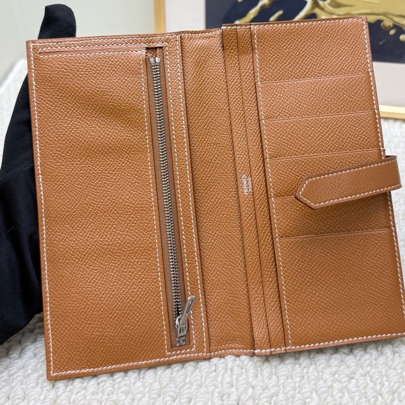 愛馬仕/Hermès bearn長款錢包 金棕銀扣 X刻 Epsom皮-2