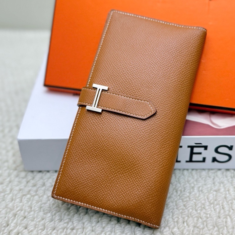 愛馬仕/Hermès bearn長款錢包 金棕銀扣 X刻 Epsom皮-5