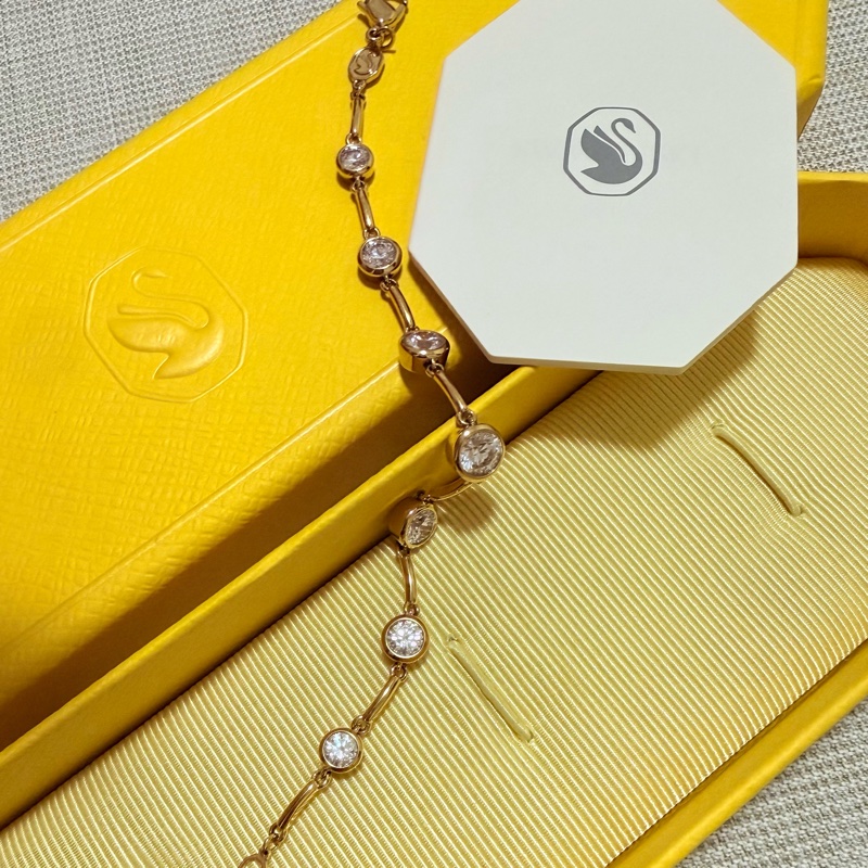 Swarovski Imber 玫瑰金水鑽手鍊｜附盒購證｜9成新✨氣質款-0