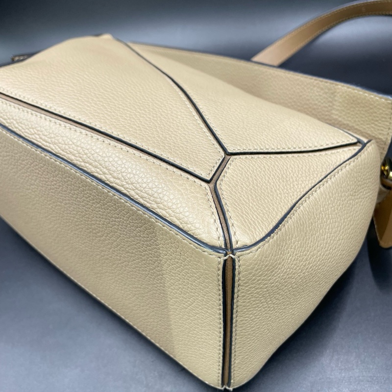 羅意威/Loewe沙色荔枝紋中號puzzle幾何包-6