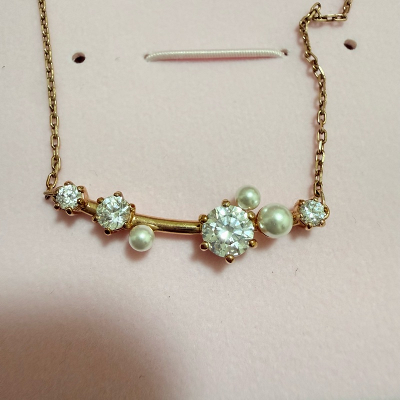 Swarovski Constella 玫瑰金珍珠水鑽項鍊｜附盒購證｜9成新✨氣質款-1