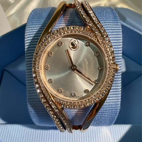 Swarovski Hyperbolla滿鑽玫瑰金手錶｜Swiss Made｜附盒｜9成新✨氣質款