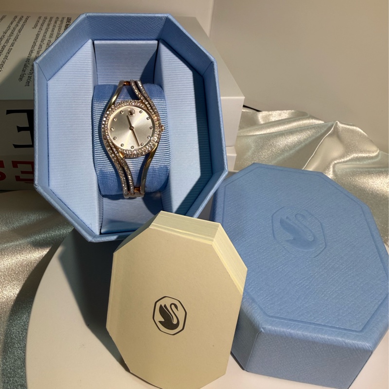 Swarovski Hyperbolla滿鑽玫瑰金手錶｜Swiss Made｜附盒｜9成新✨氣質款-1