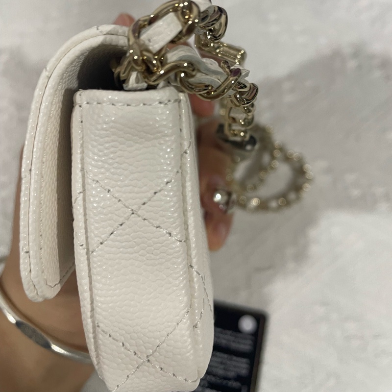 99新Chanel/香奈兒21k woc腰包超美的金屬鏈條  腰挎單肩都可 鐳射31開-4