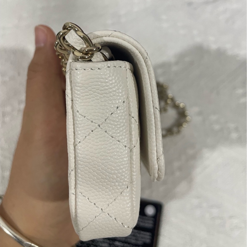 99新Chanel/香奈兒21k woc腰包超美的金屬鏈條  腰挎單肩都可 鐳射31開-5