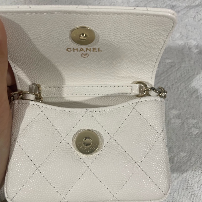99新Chanel/香奈兒21k woc腰包超美的金屬鏈條  腰挎單肩都可 鐳射31開-6