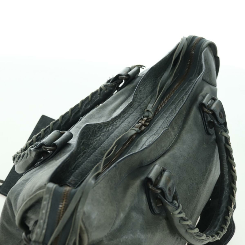 【日本直送】BALENCIAGA The City 手提包 皮革 2way 灰色 115748 Auth yk20311SAM-5