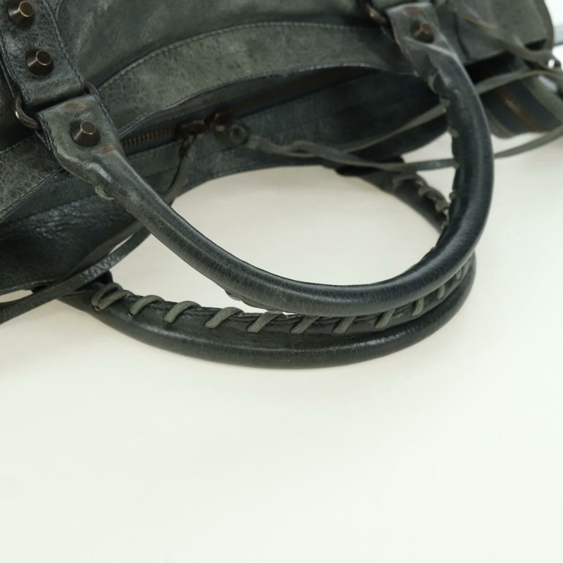 【日本直送】BALENCIAGA The City 手提包 皮革 2way 灰色 115748 Auth yk20311SAM-6