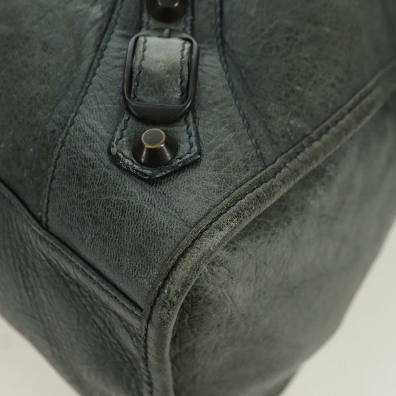 【日本直送】BALENCIAGA The City 手提包 皮革 2way 灰色 115748 Auth yk20311SAM-15