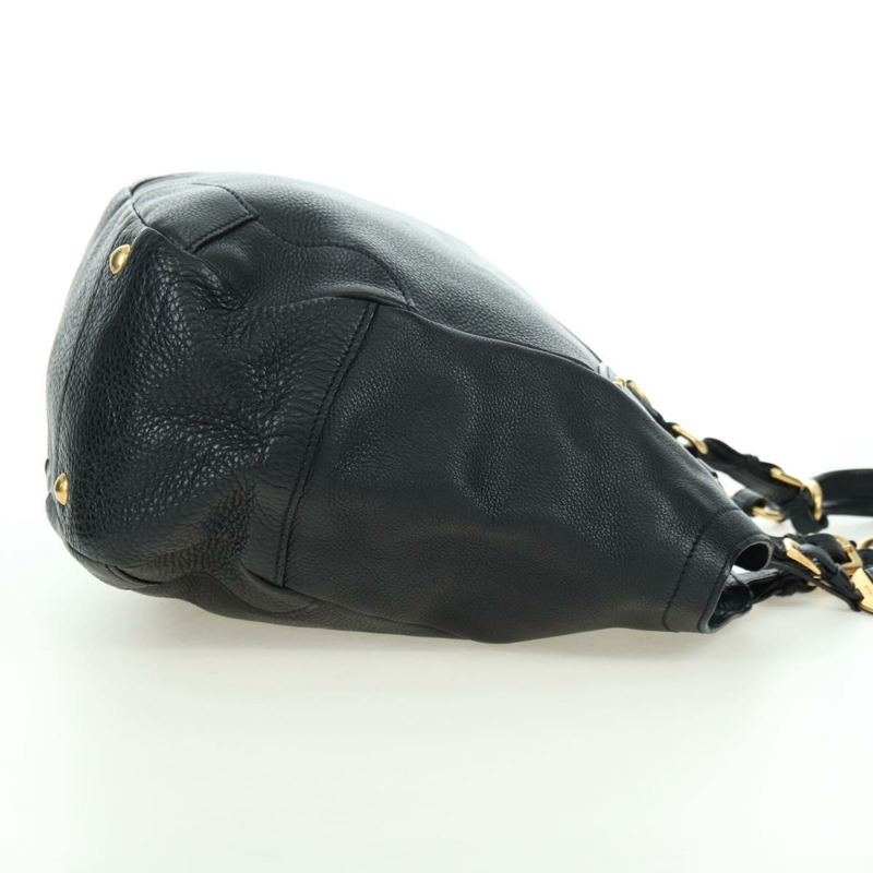 【日本直送】PRADA 皮革手提包 黑色 金色 BR3847 正品 am11447V-4