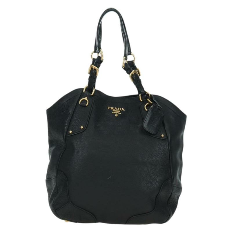 【日本直送】PRADA 皮革手提包 黑色 金色 BR3847 正品 am11447V-12