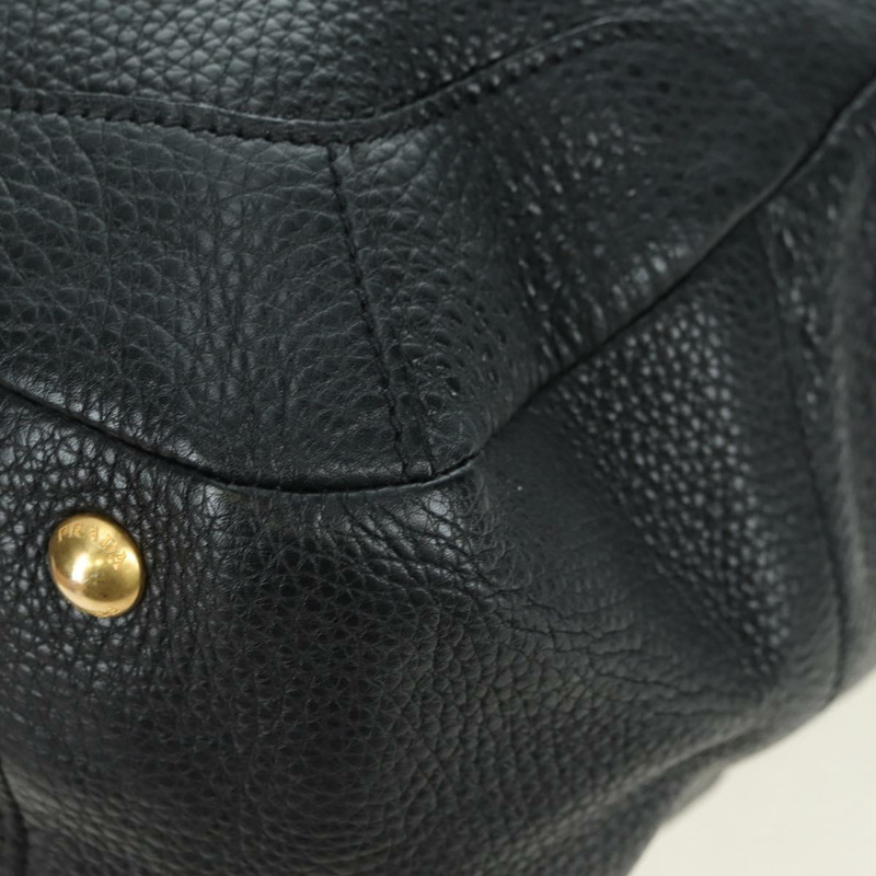 【日本直送】PRADA 皮革手提包 黑色 金色 BR3847 正品 am11447V-18