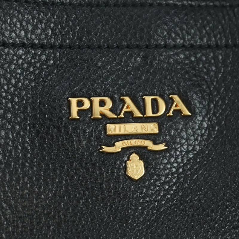 【日本直送】PRADA 皮革手提包 黑色 金色 BR3847 正品 am11447V-19