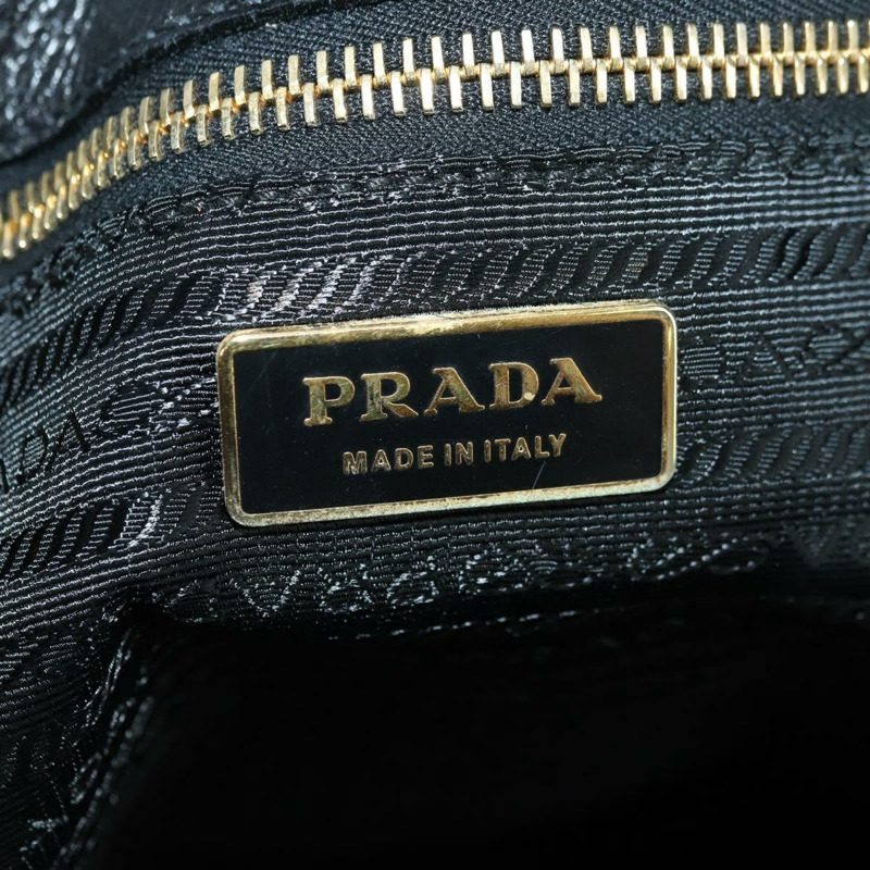 【日本直送】PRADA 皮革手提包 黑色 金色 BR3847 正品 am11447V-20