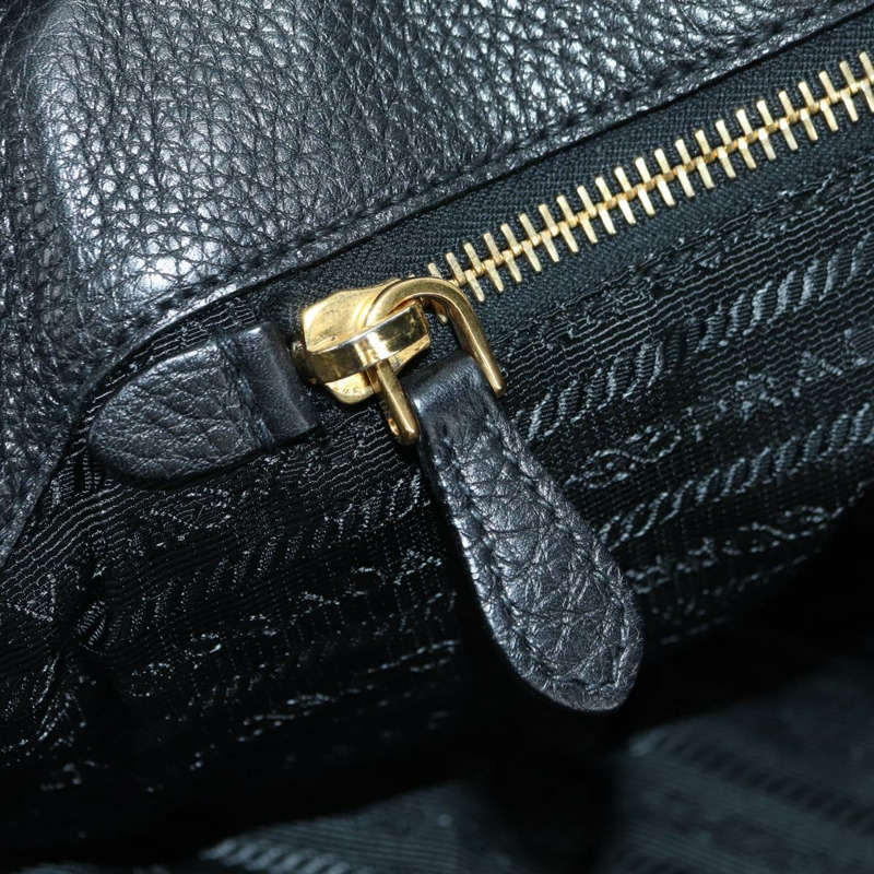 【日本直送】PRADA 皮革手提包 黑色 金色 BR3847 正品 am11447V-23