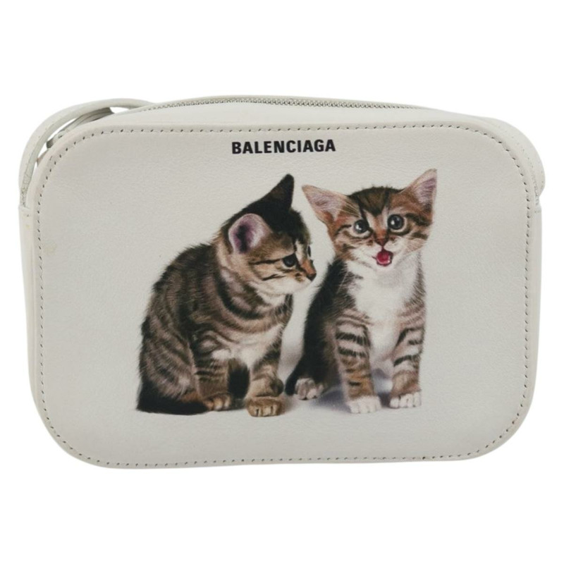 【日本直送】BALENCIAGA 白色銀色皮革肩背包 552372 正品 bs34594A-12