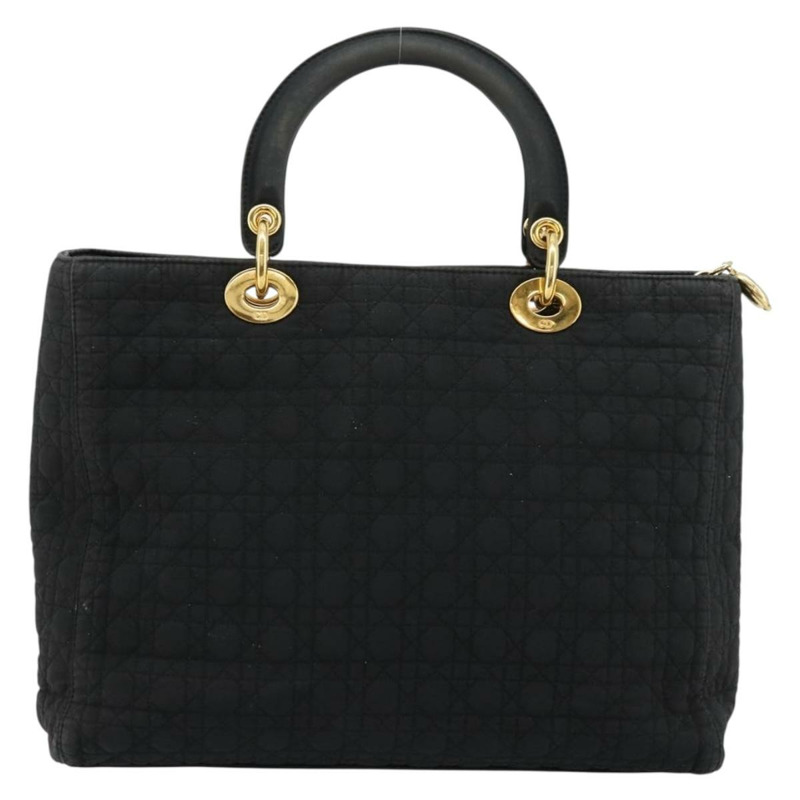 【日本直送】Christian Dior Canage Lady Dior 手提包 尼龍 黑色 金色 正品 ep14031A-1