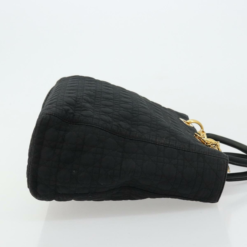【日本直送】Christian Dior Canage Lady Dior 手提包 尼龍 黑色 金色 正品 ep14031A-2