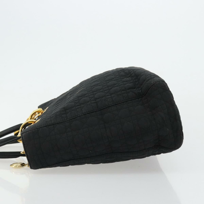 【日本直送】Christian Dior Canage Lady Dior 手提包 尼龍 黑色 金色 正品 ep14031A-3