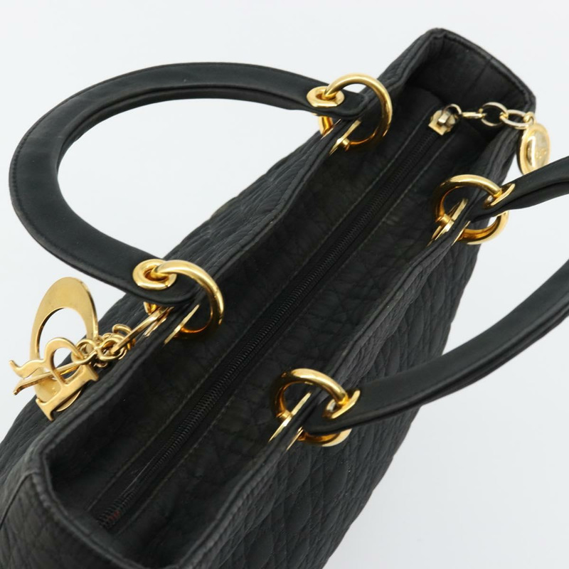 【日本直送】Christian Dior Canage Lady Dior 手提包 尼龍 黑色 金色 正品 ep14031A-5