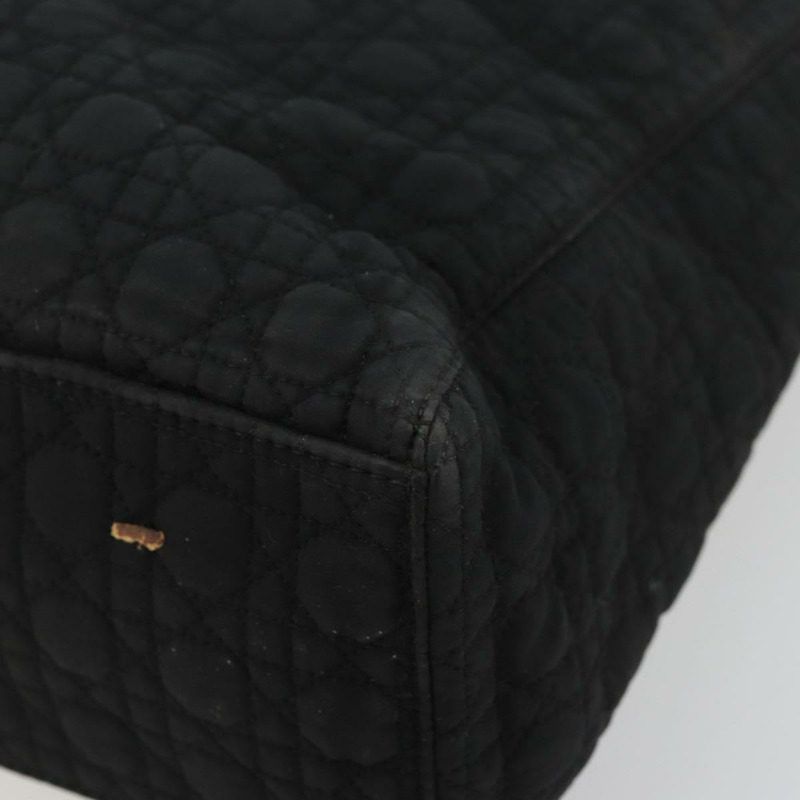 【日本直送】Christian Dior Canage Lady Dior 手提包 尼龍 黑色 金色 正品 ep14031A-8