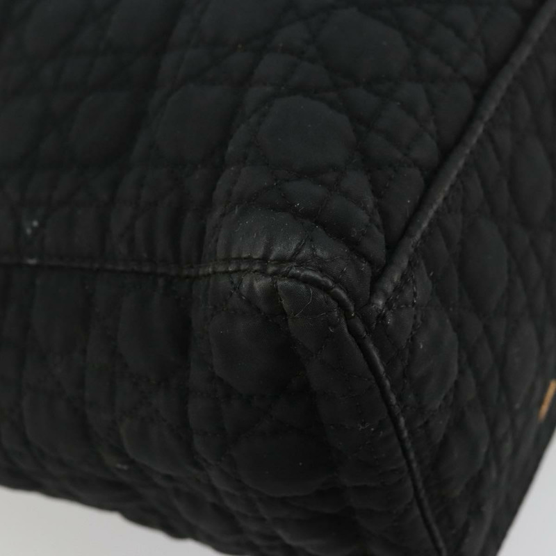 【日本直送】Christian Dior Canage Lady Dior 手提包 尼龍 黑色 金色 正品 ep14031A-15