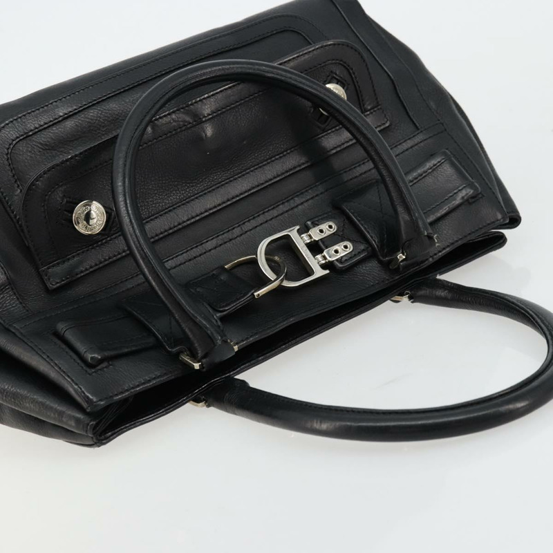 【日本直送】Christian Dior 手提包 皮革 黑色 銀色 正品 ep13987A-5