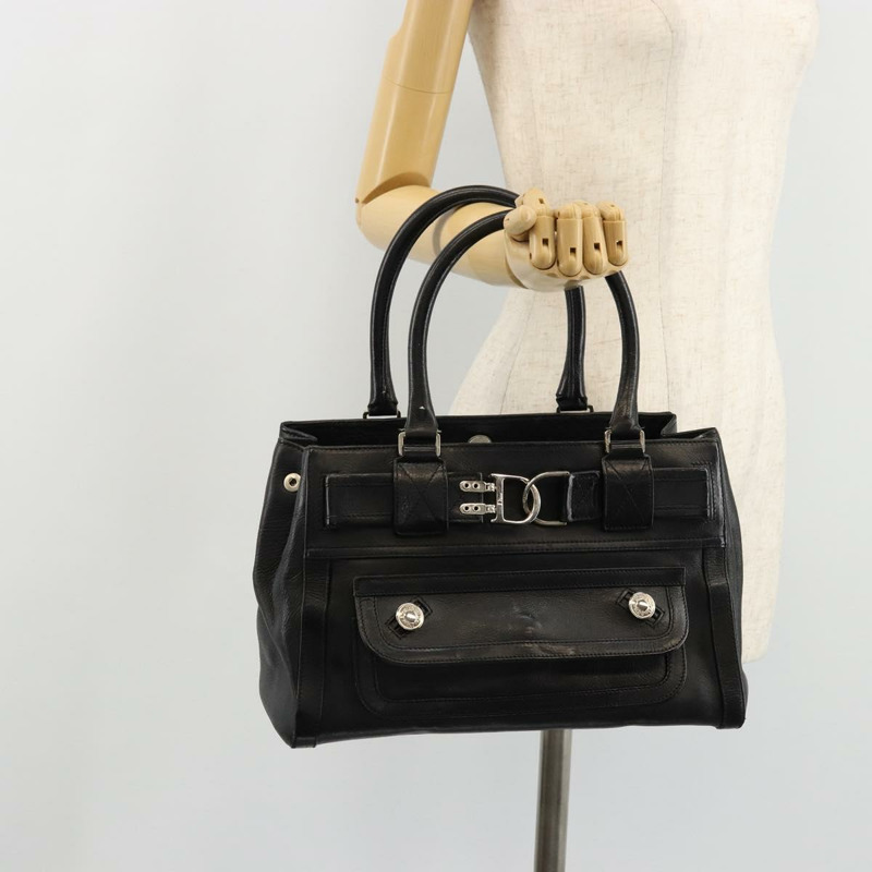 【日本直送】Christian Dior 手提包 皮革 黑色 銀色 正品 ep13987A-22