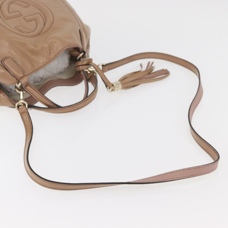 【日本直送】GUCCI Soho 手提包 皮革 兩用 米色 金色 336751 正品 ep14410A-7