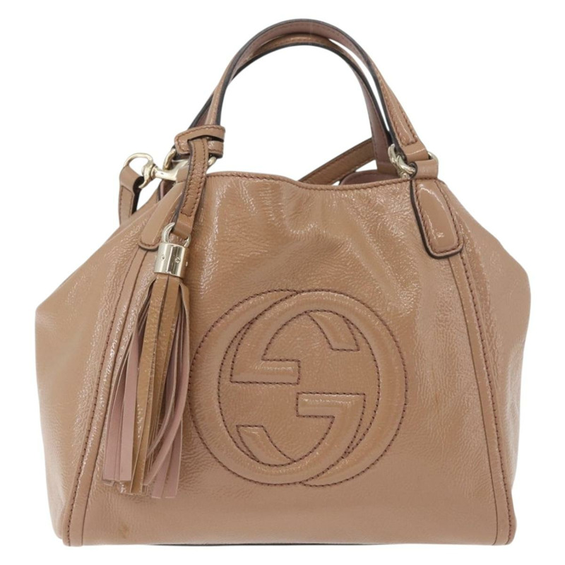 【日本直送】GUCCI Soho 手提包 皮革 兩用 米色 金色 336751 正品 ep14410A-12