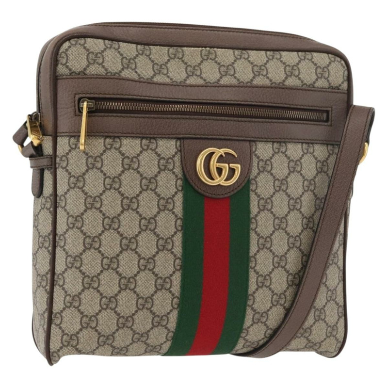 【日本直送】GUCCI GG Supreme Web Sherry Line 手提包 PVC 米色 金色 547934 正品 ep14440A-0