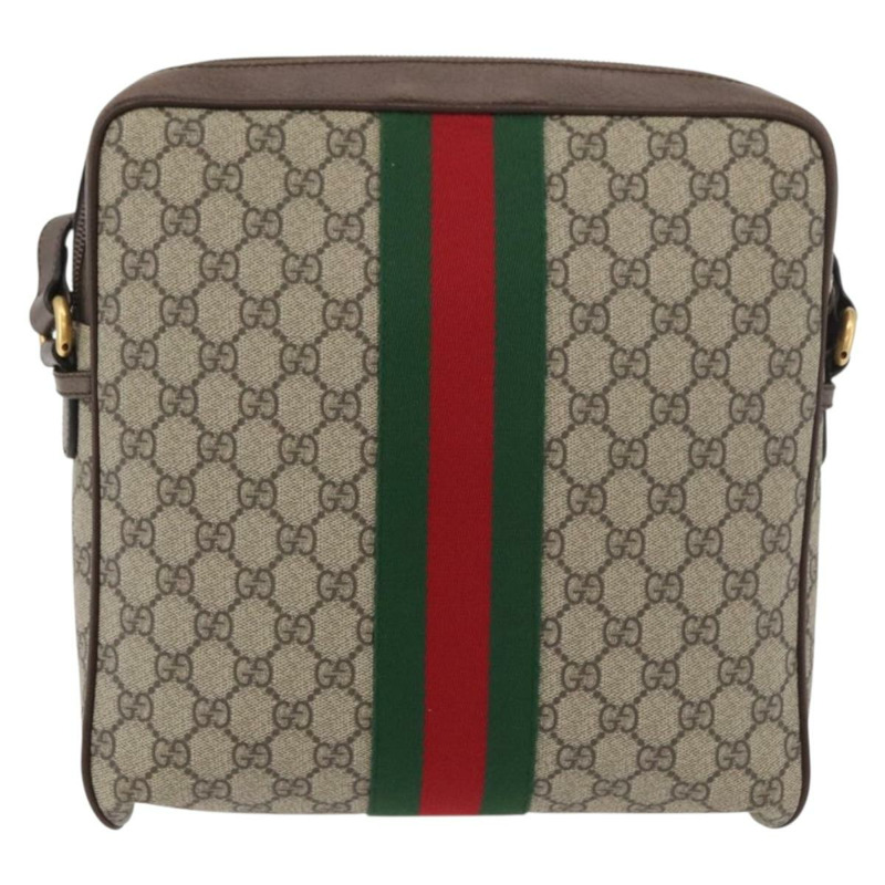 【日本直送】GUCCI GG Supreme Web Sherry Line 手提包 PVC 米色 金色 547934 正品 ep14440A-1