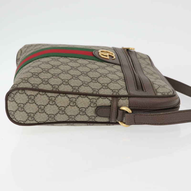 【日本直送】GUCCI GG Supreme Web Sherry Line 手提包 PVC 米色 金色 547934 正品 ep14440A-2