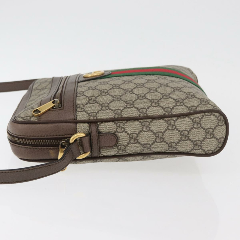 【日本直送】GUCCI GG Supreme Web Sherry Line 手提包 PVC 米色 金色 547934 正品 ep14440A-3