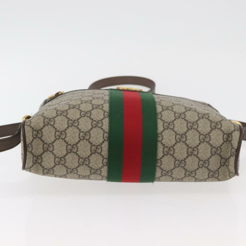 【日本直送】GUCCI GG Supreme Web Sherry Line 手提包 PVC 米色 金色 547934 正品 ep14440A-4
