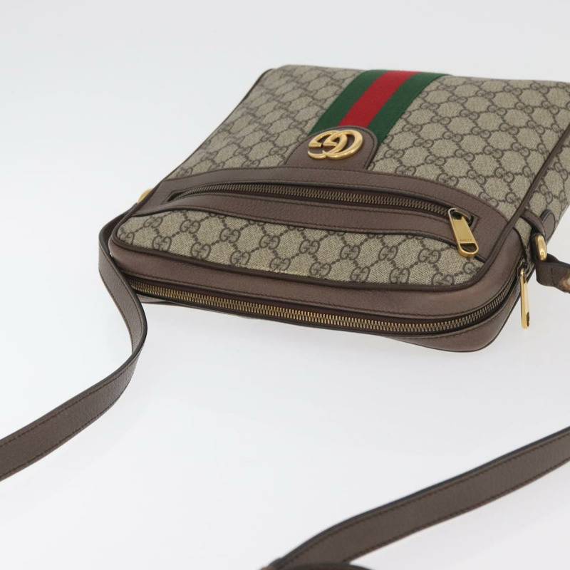 【日本直送】GUCCI GG Supreme Web Sherry Line 手提包 PVC 米色 金色 547934 正品 ep14440A-5