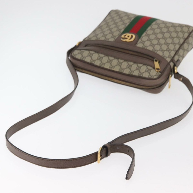 【日本直送】GUCCI GG Supreme Web Sherry Line 手提包 PVC 米色 金色 547934 正品 ep14440A-6