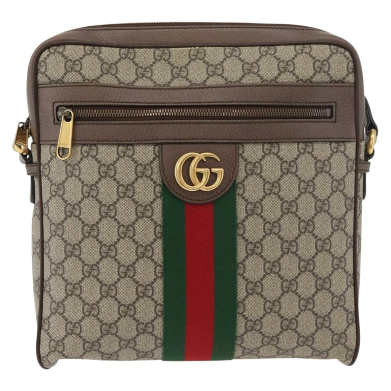 【日本直送】GUCCI GG Supreme Web Sherry Line 手提包 PVC 米色 金色 547934 正品 ep14440A-12