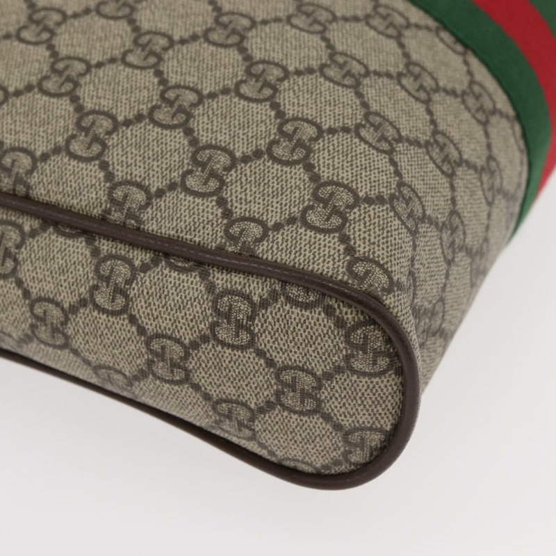 【日本直送】GUCCI GG Supreme Web Sherry Line 手提包 PVC 米色 金色 547934 正品 ep14440A-13