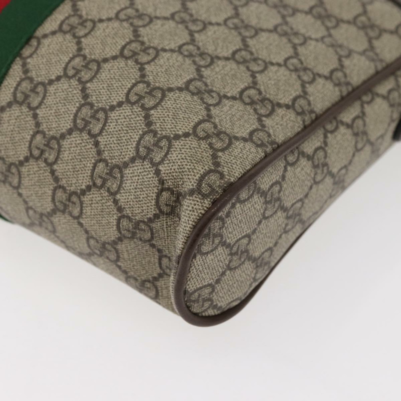 【日本直送】GUCCI GG Supreme Web Sherry Line 手提包 PVC 米色 金色 547934 正品 ep14440A-14