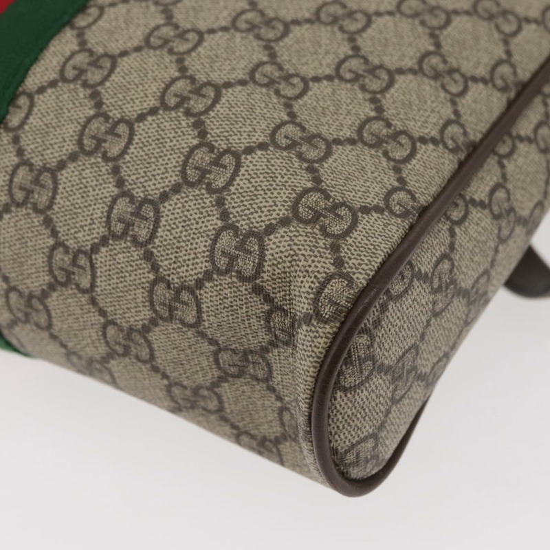 【日本直送】GUCCI GG Supreme Web Sherry Line 手提包 PVC 米色 金色 547934 正品 ep14440A-16