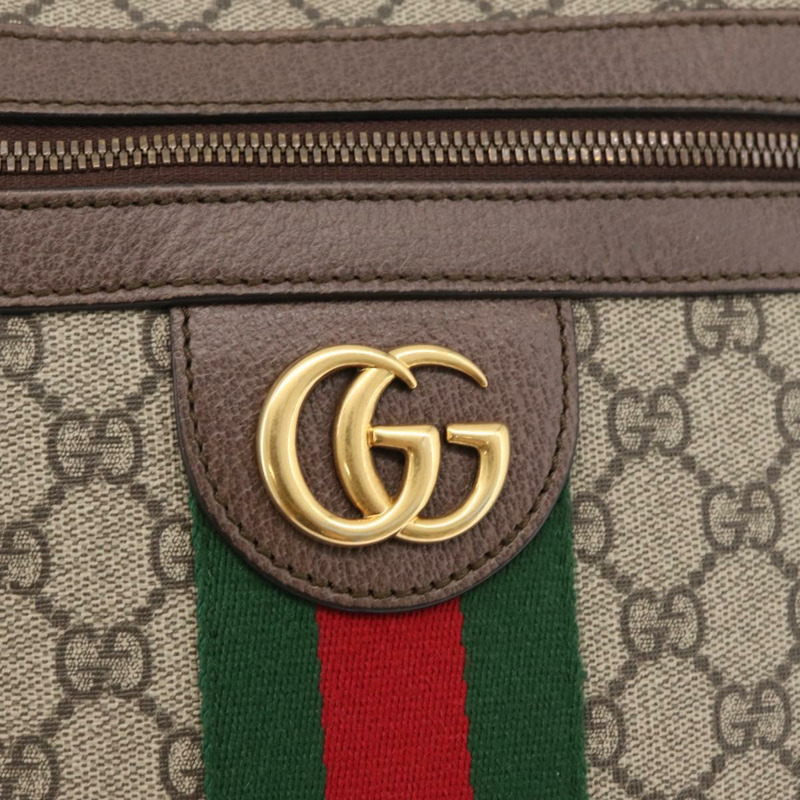 【日本直送】GUCCI GG Supreme Web Sherry Line 手提包 PVC 米色 金色 547934 正品 ep14440A-17