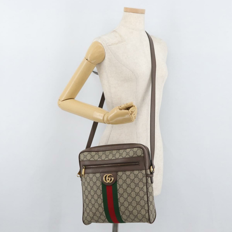 【日本直送】GUCCI GG Supreme Web Sherry Line 手提包 PVC 米色 金色 547934 正品 ep14440A-24