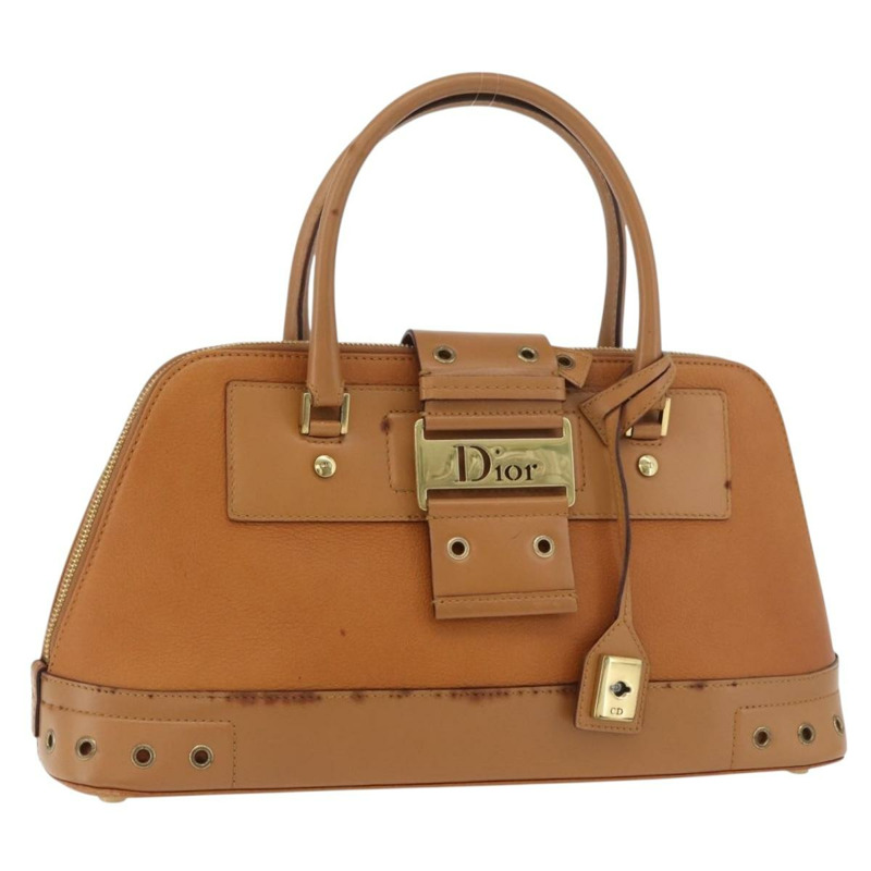 【日本直送】Christian Dior Street Chic 手提包 皮革 棕色 金色 正品 ep14353A-0