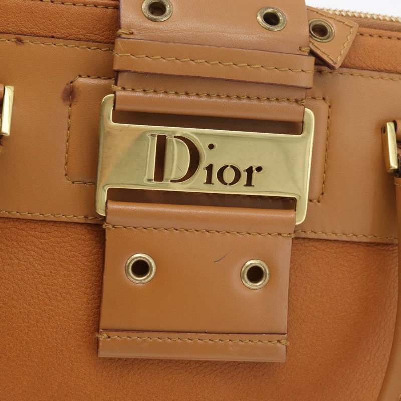 【日本直送】Christian Dior Street Chic 手提包 皮革 棕色 金色 正品 ep14353A-17